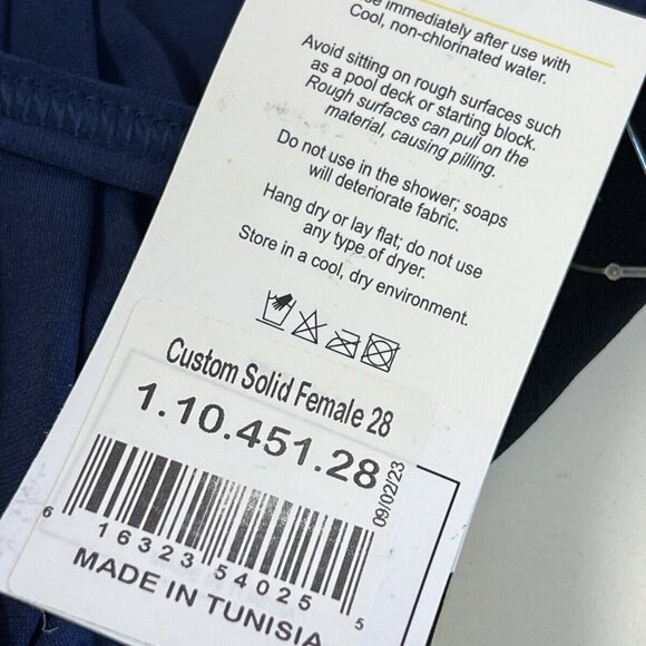 FINIS Women's Skinback Solid One Piece Swimsuit Size 28 US Xs Blue - Picture 4 of 6